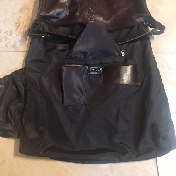 Tano New York Leather Bucket Tote Bag - Picture 3 of 10